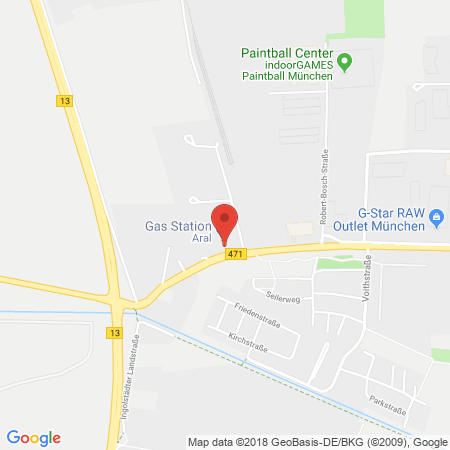 Position der Autogas-Tankstelle: Aral Tankstelle in 85748, Garching