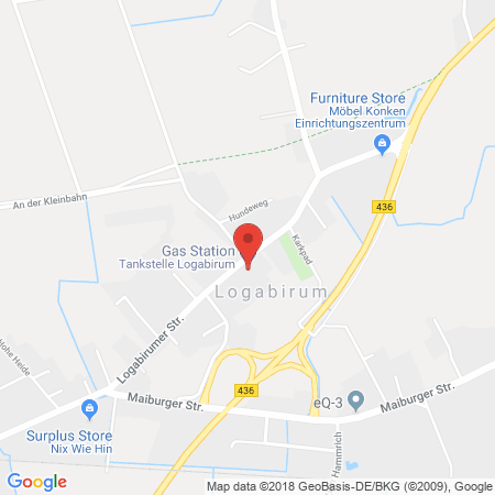 Position der Autogas-Tankstelle: Tankstelle Logabirum in 26789, Leer