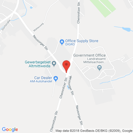 Standort der Autogas Tankstelle: Opel - Autohaus Scheffler in 09648, Altmittweida