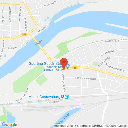Position der Autogas-Tankstelle: Star Tankstelle in 65462, Ginsheim-gustavsburg