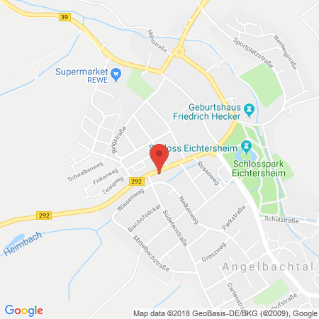 Position der Autogas-Tankstelle: Esso Tankstelle in 74918, Angelbachtal
