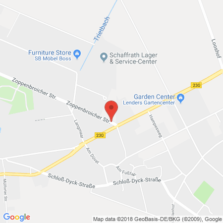 Position der Autogas-Tankstelle: Aral Tankstelle in 41238, Mönchengladbach