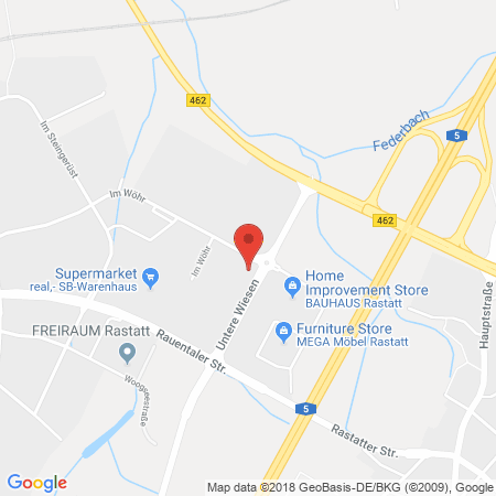 Position der Autogas-Tankstelle: Total Rastatt in 76437, Rastatt