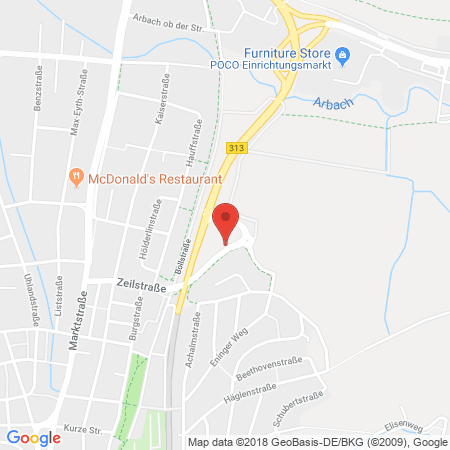 Position der Autogas-Tankstelle: Aral Tankstelle in 72793, Pfullingen