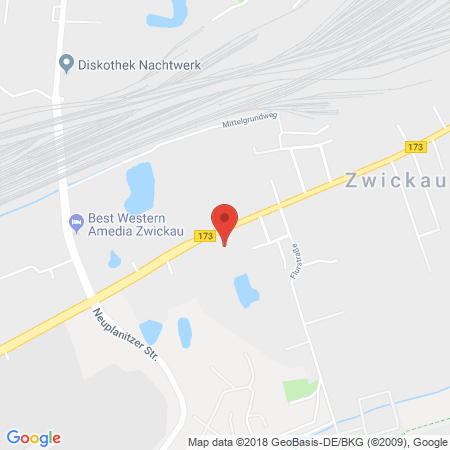 Position der Autogas-Tankstelle: Total Zwickau in 08056, Zwickau