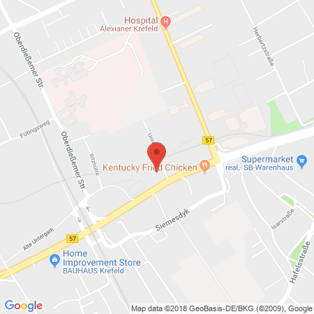Position der Autogas-Tankstelle: Aral Tankstelle in 47805, Krefeld