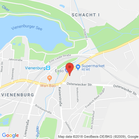 Position der Autogas-Tankstelle: Esso Tankstelle in 38690, Vienenburg