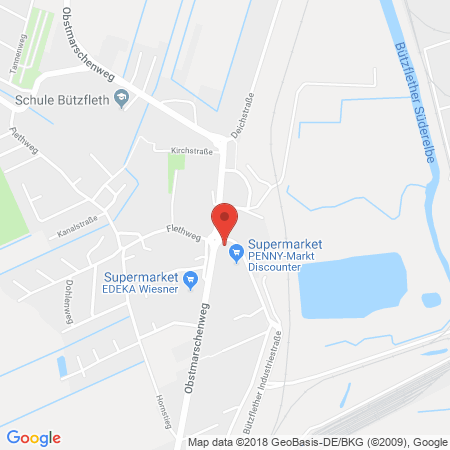 Standort der Tankstelle: Raiffeisen Tankstelle in 21683, Stade-Bützfleth