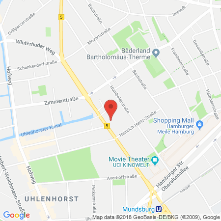 Position der Autogas-Tankstelle: Shell Tankstelle in 22085, Hamburg