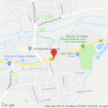 Position der Autogas-Tankstelle: Shell Tankstelle in 96138, Burgebrach