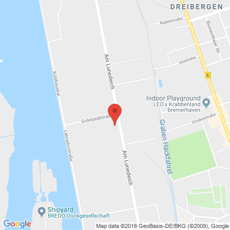Position der Autogas-Tankstelle: Elan Bremerhaven in 27572, Bremerhaven
