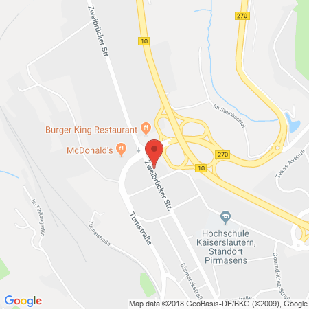 Position der Autogas-Tankstelle: Aral Tankstelle in 66954, Pirmasens