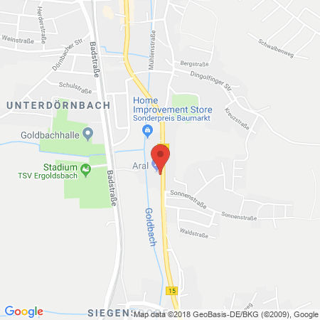 Position der Autogas-Tankstelle: Aral Tankstelle in 84061, Ergoldsbach