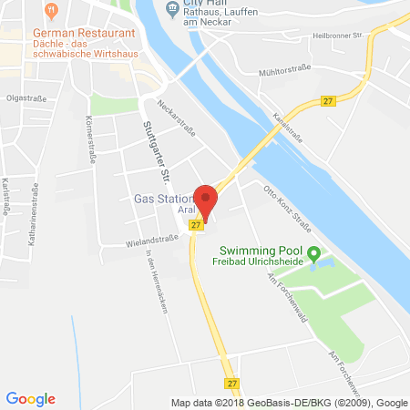 Standort der Tankstelle: ARAL Tankstelle in 74348, Lauffen