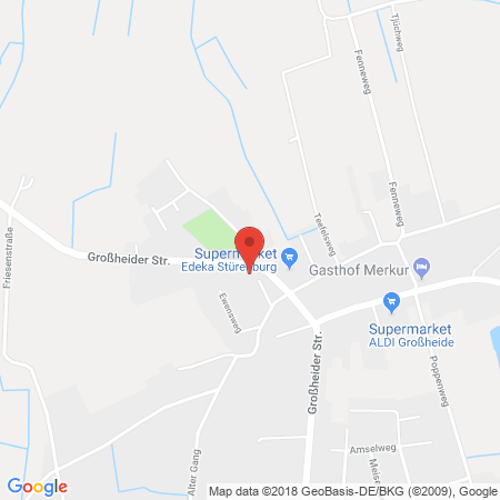 Position der Autogas-Tankstelle: Ts Hugen Großheide in 26532, Grossheide