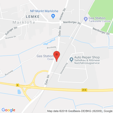 Position der Autogas-Tankstelle: Esso Tankstelle in 31608, Marklohe