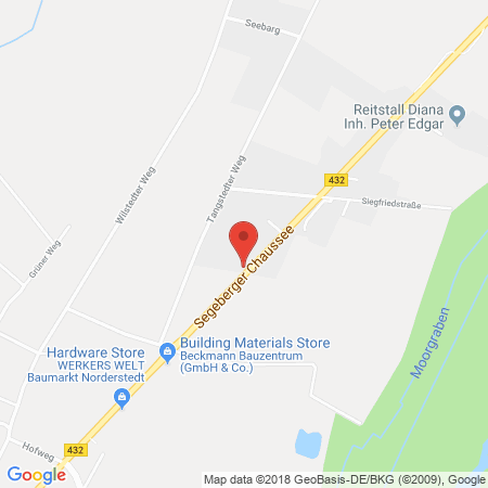 Position der Autogas-Tankstelle: Oil! Tankstelle Norderstedt in 22851, Norderstedt
