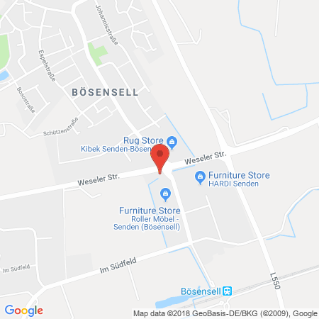 Position der Autogas-Tankstelle: Bft Tankstelle in 48308, Senden-bösensell