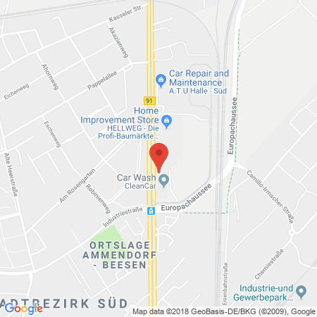 Position der Autogas-Tankstelle: Aral Tankstelle in 06132, Halle
