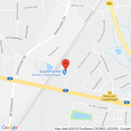 Position der Autogas-Tankstelle: Langenhagen (30851) in 30851, Langenhagen