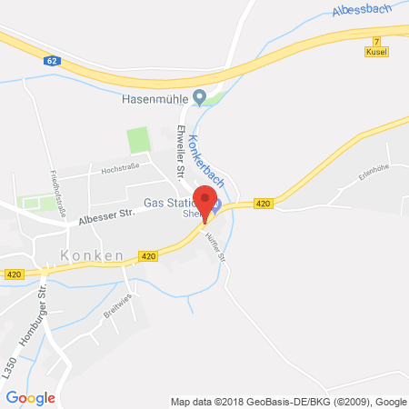 Standort der Tankstelle: Shell Tankstelle in 66871, Konken