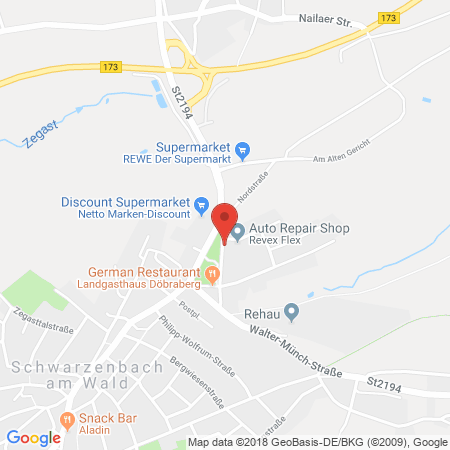 Position der Autogas-Tankstelle: Revex Initiativ GmbH in 95131, Schwarzenbach am Wald