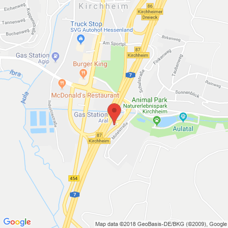 Position der Autogas-Tankstelle: Kirchheim Ost in 36273, Kirchheim