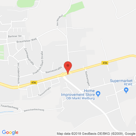 Position der Autogas-Tankstelle: Shell Tankstelle in 35781, Weilburg