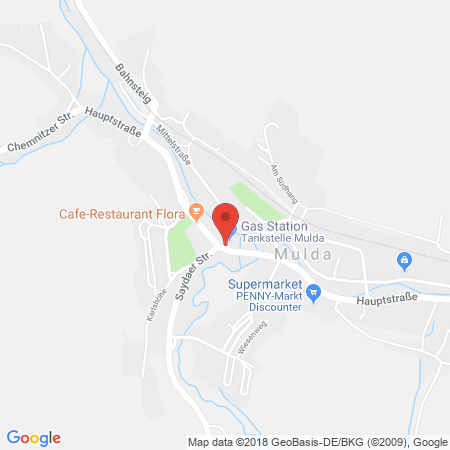 Position der Autogas-Tankstelle: Ftf Tankstelle Mulda in 09619, Mulda