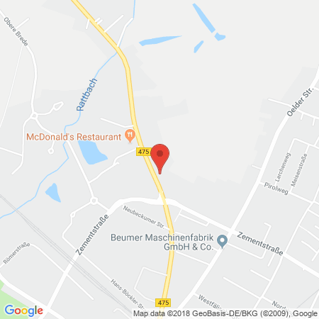 Position der Autogas-Tankstelle: Aral Tankstelle in 59269, Beckum