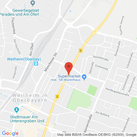 Position der Autogas-Tankstelle: Agip Tankstelle in 82362, Weilheim