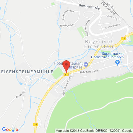 Position der Autogas-Tankstelle: AVIA Tankstelle in 94252, Bayerisch Eisenstein