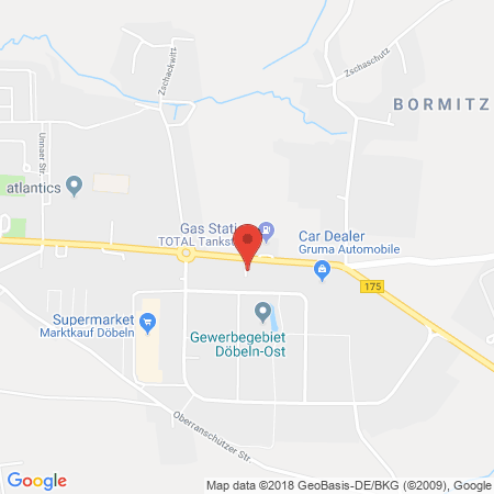 Position der Autogas-Tankstelle: Aral Tankstelle in 04720, Döbeln