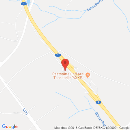 Standort der Autogas Tankstelle: BAB-Tankstelle Hochwald West (Aral) in 54421, Reinsfeld/Hunsrück