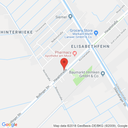 Position der Autogas-Tankstelle: Bft-elisabethfehn in 26676, Elisabethfehn