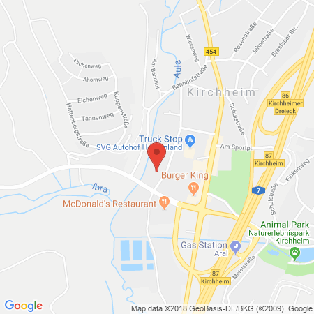Position der Autogas-Tankstelle: Agip Tankstelle in 36275, Kirchheim