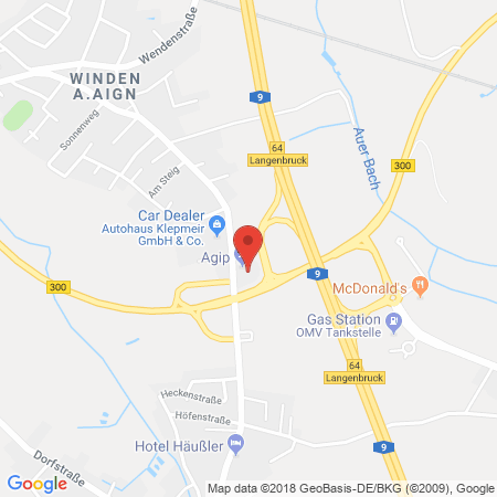 Position der Autogas-Tankstelle: Agip Tankstelle in 85084, Reichertshofen/wind.