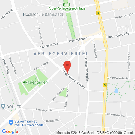 Position der Autogas-Tankstelle: Shell Tankstelle in 64295, Darmstadt