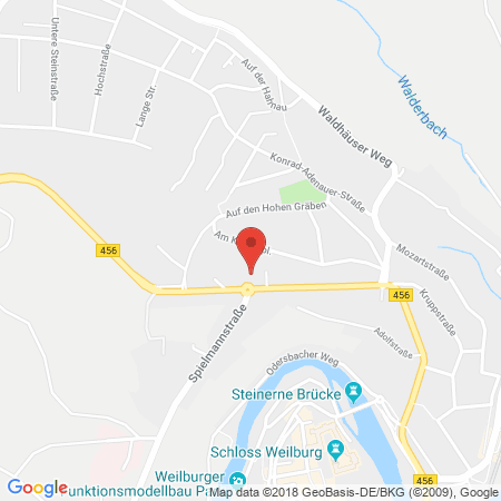 Position der Autogas-Tankstelle: Shell Tankstelle in 35781, Weilburg