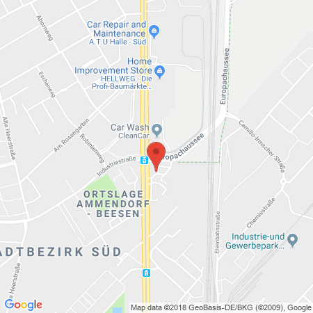Position der Autogas-Tankstelle: Total Halle in 06132, Halle