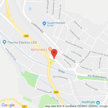 Position der Autogas-Tankstelle: Aral Tankstelle in 37520, Osterode