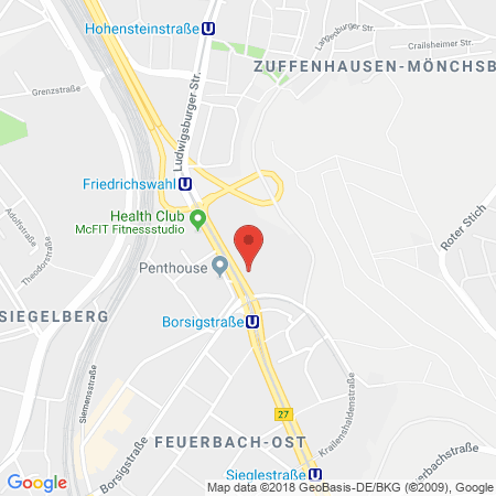 Position der Autogas-Tankstelle: Agip Tankstelle in 70469, Stuttgart