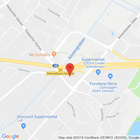 Position der Autogas-Tankstelle: JET Tankstelle in 27755, Delmenhorst