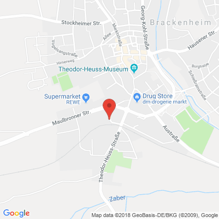 Position der Autogas-Tankstelle: Baywa Tankstelle Brackenheim in 74336, Brackenheim
