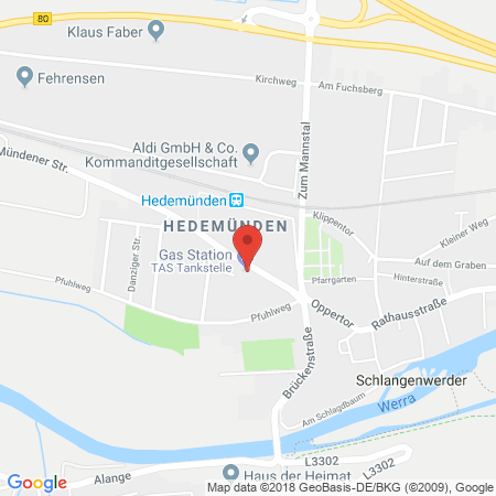 Position der Autogas-Tankstelle: Tas Hedemünden in 34346, Hedemünden