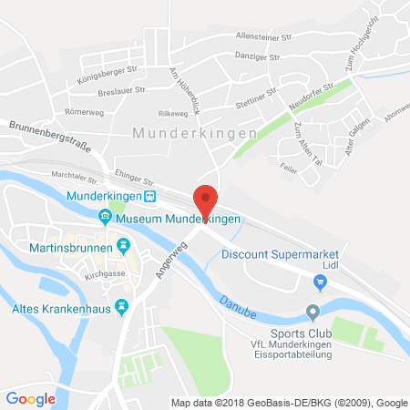 Position der Autogas-Tankstelle: Baywa Tankstelle Munderkingen  in 89597, Munderkingen