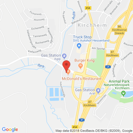 Position der Autogas-Tankstelle: Esso Tankstelle in 36275, Kirchheim