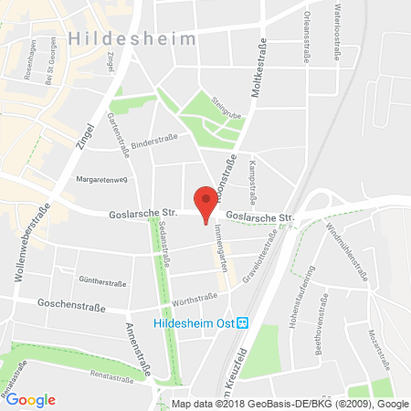 Position der Autogas-Tankstelle: Hildesheim Goslarsche Str. 53 in 31134, Hildesheim