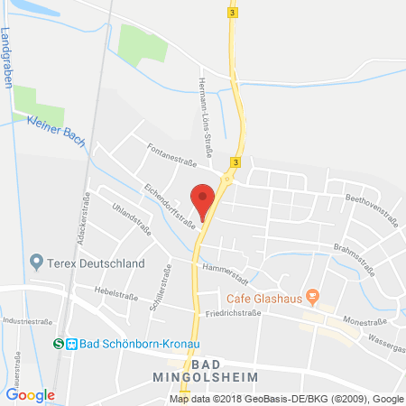 Position der Autogas-Tankstelle: Eberhardt, Heidelberger Straße, Mingolsheim in 76669, Bad Schönborn