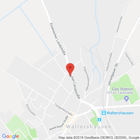 Position der Autogas-Tankstelle: Shell Tankstelle in 99880, Waltershausen